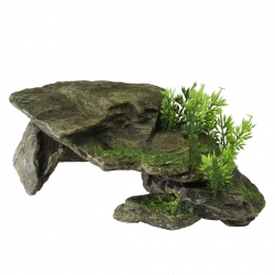 Deco. Stone With Plants 28.5x16.5x10.5cm